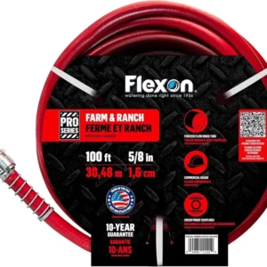 Farm and Ranch Garden Hose 100 ft Red Heavy-Duty